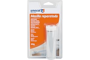 Unecol 8120 - Masilla de dos componentes para reparación de tubería (blíster con tubo, 60 g) color blanco