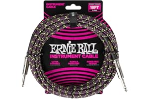 Ernie Ball Cavo per Chitarra Intrecciato, Dritto/Dritto, 5,49 m - Purple Python
