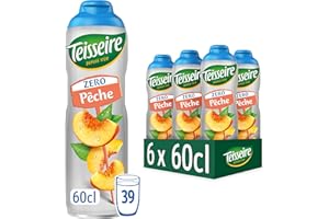 Lote de 6 siropes de melocotón Teisseire zero azúcar