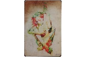 Hioni niña jugando Guitarra Vintage Cartel de chapa Póster IB Laursen Cartel para pared decoración de pared metal