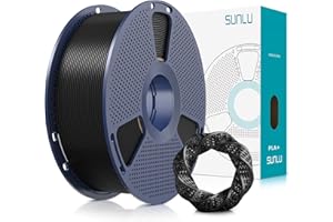 SUNLU PLA Plus 3D Printer Filament, Upgraded PLA+ 3D Filament 1.75mm, Neatly Wound PLAPro, Strong and Toughness, Dimensional Accuracy +/- 0.02 mm, 1KG Spool (Black)