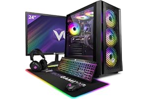 Vibox IV-80 PC Gamer - 24" Écran Pack - 8 Core Intel i9 11900 Processeur - Nvidia RTX 4070 12Go - 16Go RAM - 1TB NVMe SSD - 600W PSU - Windows 11 - WiFi
