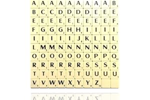 GLAMIFIED , GLAM Glamified, Mini Letter Tiles - Full Set 100 tiles fits some Scrabble games - Black Letters on Ivory Tiles (Sky Blue)