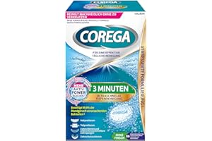 ‎COREGA Corega 3 Minuten Tabs für Voll- und Teilprothesen, Retainer und Aligner, Zahnschutzschienen und andere herausnehmbare Zahnspangen, 1x66 Stk.