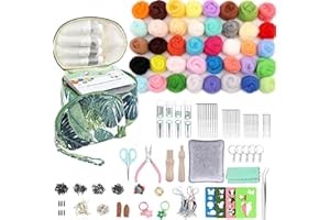 Reovin 40 Farben Filzwolle Nadelfilz Set, Basisset Grundlegende Filzwerkzeuge und Zubehör für Anfänger, für Nassfilzen, Trockenfilzen und DIY Filz Tier Handwerk