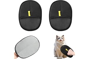 Zyluniy 2 Piezas Guantes de Aseo para Mascotas, Guantes de Piel Reutilizables de Doble Cara, Guante Lavable Pelo de Gato para el Cuidado del sofá y tratamientos de Belleza para la Ropa y el baño
