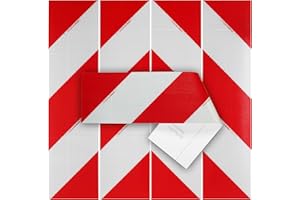 ‎STROBO STROBO DIN 30710 Kfz Warnmakierung als Folie 141mm x 564mm selbstklebend reflektierend 2x Rechtsweisend 2x Linksweisend