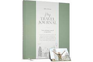 BIBI & BEAU Travel Planner & Holiday Journal for 16 Trips – Adventure Scrapbook, Bucket List & Travel Diary for Women, Men & Couples – Gift for Travellers | Sage Green