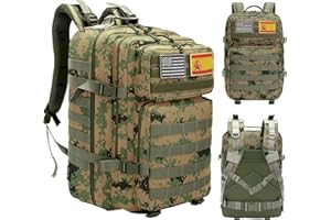 unycos - Mochila Táctica Militar【45L】 Sistema Molle, Tela Oxford 900D Resistente, Bolsillos para 3 Días de Emergencias, Caza, Senderismo, Viaje, Crossfit, Gimnasio, Actividades al Aire Libre