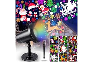 Purpledi Proiettore Luci Natale per Esterno, Proiettore Natale, Lampada per Proiettore LED Natale con 16 Motivi di Onde d'acqua per Interni Decorazione Della Casa di Natalenatalizio