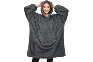 Tuopuda Felpa Donna Coperta con Maniche Felpe Plaid con Cappuccio Oversize Coperta Indossabile in Pile Pullover Blanket Hoodie Sherpa Fleece Felpa Gigante con Cappotto Pigiama Invernale