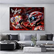 Poster Valentino Rossi Sur Toile Pour Décoration Murale De
