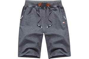 MO GOOD Mens Casual Shorts Workout Running Comfy Shorts Big and Tall Zip Pockets