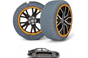 Rescal Snow Tire Socks for All Tire Sizes, Tire chains alternative, Car Tire Socks, Tire chains alternative, Mountain Law Compliant, Anti-Slip Traction, Easy Installation | High Performance (LARGE)
