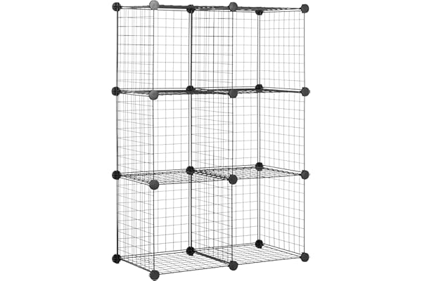 Amazon Basics cubes de rangement en fil métallique, 6 Cubes, Noir, 37 D x 77 W x 114 H cm