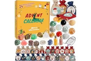 GFEUGS Calendrier de l avent 2023,Calendrier Pierres Précieuse Calendrier Avent Pierres et Minéraux Calendrier de l 'avent Pierre et Minéraux,Calendrier de l' avent Precieuse for Homme Garcon (#3)