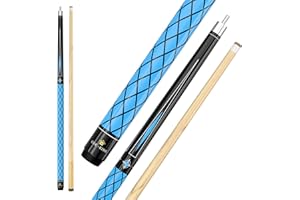 Cue-King Pool Cue 58 Inch with Premium Canadian Maple Shaft 13mm Tip, 2 Piece, 50/50 Jointed American Style Cue, Pool Cue Stick, Maple Pool Cue