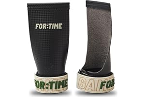 FOR TIME FITNESS FOR:TIME FITNESS Game Day Grips – Handgriffe für Crossfit- Gymnastik-Workouts – Ultra-klebriger Handschutz aus Kohlefaser mit Handgelenkstütze – Gymnastikhandschuhe für Klimmzüge