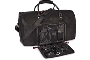 DONBOLSO Weekender Napoli | Borse da Viaggio in Pelle Uomo | Borsone da Viaggio Pelle | Taglia L con 40 Litri | Borsa per Bagagli a Mano in Pelle | Vintage Nero