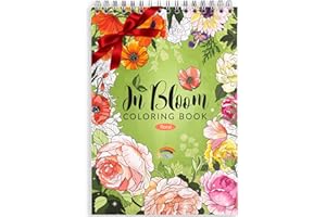Colorya In Bloom Malbuch für Erwachsene – Entspannendes A4 Anti-Stress Malbuch – Spiral-Malbücher mit Künstlerpapier ohne Durchdrücken - Malbuch Erwachsene