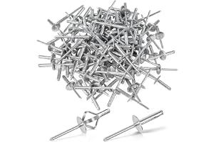 120 stycken expansionssnitar, aluminium blindnitar med stort huvud, flänsspinnar 4,8 x 21 mm (16 mm huvud), silvernitar för m