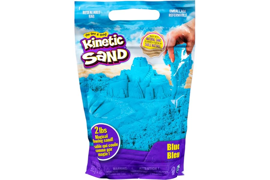 Kinetic Sand - 907 g de Arena Mágica Azul, Verde o Morado para Mezclar, Moldear y Crear - Modelo Aleatorio - Kit Manualidades