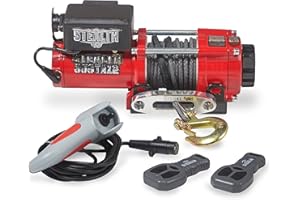 Stealth Winches Electric Winch 3500lb/1588kg 12v Wireless Recovery Budget - Power Wound Motor, Full Steel Gearing, Heavy Duty Solenoid, Mounting Plate, Wireless Remotes, User-Friendly, Synthetic Rope