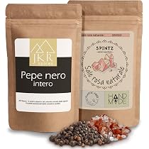 PepperMate Set Macinasale E Macinapepe In Ceramica - Manuale Con Tazza Dosatrice E Regolazione Macinatura - Bianco E Nero