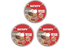 BATIOPV Lame de scie circulaire 165 x 20 mm (60 dents) 3 pièces. pour bois, panneaux de particules, contreplaqué, bois dur, etc. Compatible avec Dewalt Makita Bosch