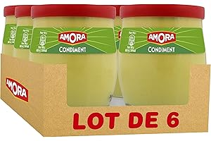 Amora Moutarde Condiments Verre de Table 240 g - Lot de 6