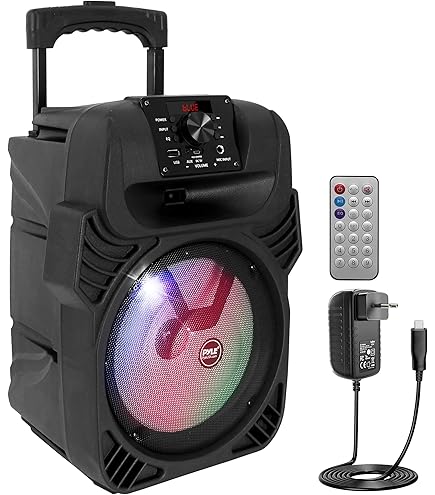 Pyle Bluetooth Luidspreker - Draagbare Speaker met Wielen - 600W -Oplaadbare Batterij - Partyverlichting - MP3, USB, SD-Kaartlezer