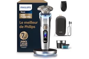 Philips Rasoir i9000 Prestige Ultra, rasoir électrique 100% étanche, technologie Skin IQ Pro, système Triple Lift & Cut, lames de précision NanoTech rotatives à 360°, 5 modes de rasage, XP9404/31