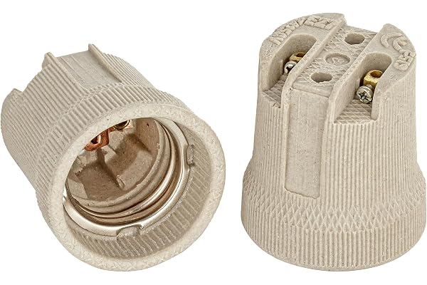 ISOLATECH 2 st. E27 keramisk sockel LED energibesparande lampor (max 250 V/4 A) Lampor för hem tak installation badrum kök kylskåp hållare installation sockel värmebeständig