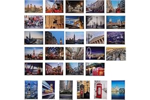 CUNEGRA 30Pcs London Postcards, Travel Sights Landscape Postcard, Different Designs Printed Greeting Cards, London Postcards Mixed Multipack from Iconic London Landmarks