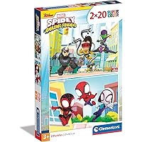 Clementoni - 24794 - Supercolor Puzzle - Spidey and His Amazing Friends - 2x20 pezzi (include 2 puzzle da 20 pezzi) - Made in