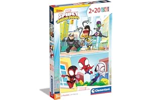 Clementoni - 24794 - Supercolor Puzzle Spidey And His Amazing Friends - 2x20 Elementów - Puzzle Dla Dzieci