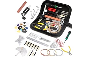 OFNMY 119 Pcs Guitar Maintenance Tool Kit, Guitar Repair Tool Kit with Carry Bag, Guitar Care Cleaning Accessories, for Ukulele Bass Mandolin Banjo, Perfect Gift for Music String Instrument Enthusiast