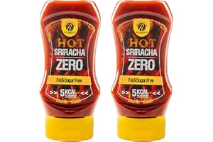Rabeko Zero Sauce - Sriracha Piquante, 2 x 350 ml sans sucre et peu de matières grasses - produits sains, faible en glucides et en calories pour salades, frites, burgers - sans gluten ni lactose