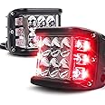 OVOTOR Side Shooter LED Pod Lights With Strobe Dual Side Red DRL, 4inch Off Road Flood Spot Driving Work Lights for Truck ATV SUV UTV 4x4
