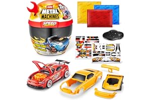 ZURU METAL MACHINES Metal Machines Speed Heroes (Red) by Zuru, 20+ Surprises, Build your own Car, Two Bodies, Lights & Sounds