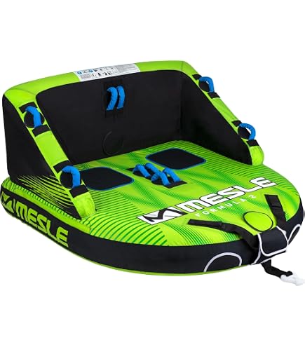 Bouée Tractée Speedster 1-2 Places - Gonflable Pour Bateau Ou Jet Ski - 58 Pouces - 4 Poignées Rembourrées - Nylon 840D