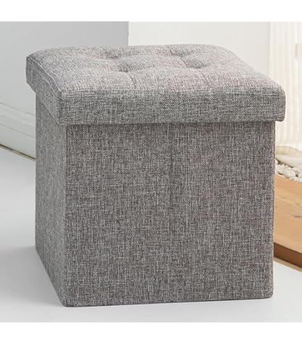 Pouf Contenitore IPEA Quadrato - Sgabello Salvaspazio Con Motivo Scacchi