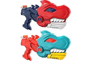 MICHIHOMIE Water Guns for Kids, 2 Pack Dinosaur Powerful Water Pistols 600ML Capacity, Water Blaster 33ft Long Range Squirt, Outdoor Swimming Pool Beach Water Fighting Water Guns Toys for Kids Adults
