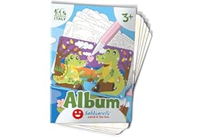 Sabbiarelli Sand-it For Fun - Album Cuccioli del Mondo: 10 Disegni Adesivi A6 da Colorare con Sabbia Colorata (non inclusa), Lavoretti Creativi ed Educativi per Bambini 3+