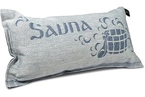 POOL Total Jokipiin Coussin de sauna de qualité supérieure, 40 x 22 cm, 100 % fabriqué en Finlande, coussin de voyage Ökotex lin coton, repose-tête, coussin de bien-être, appui-tête préféré (1 kouvo)