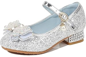 YOSICIL Mädchen Prinzessin Schuhe Kinder ELSA Sandalen Glitzer Schuhe Hoher Absatz Partei Glitzer Kristall Heels für Kinder ​​Karneval Verkleidung Party Aufführung Fasching Tanzball