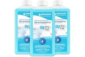 Maxxi Clean | Nettoyant pour robot d'aspiration 3x 750 ml | Parfum frais | Nettoyant sols universel concentré | Liquide d'essuyage Produits de nettoyage Sols Parquet Carrelage
