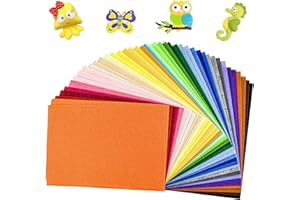 AFASOES 40 Hojas de Fieltro para Manualidades A4 20x30cm 3mm de 40 Colores - Suave Láminas de Tela para Costura Patchwork Artesanías de Bricolaje