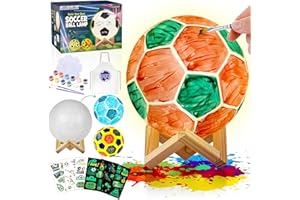 LAOESE Kit de Peinture Football Veilleuse 3D Lampe, Cadeau d'anniversaire pour Fan de Foot, Loisir Créatif pour Enfant, Garcon St Valentin Cadeau Fille 3 4 5 6 7 8 9 10 11 12 Ans