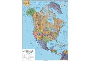 AGENDEPOINT Carta geografica murale America settentrionale 100x140 bifacciale fisica e politica